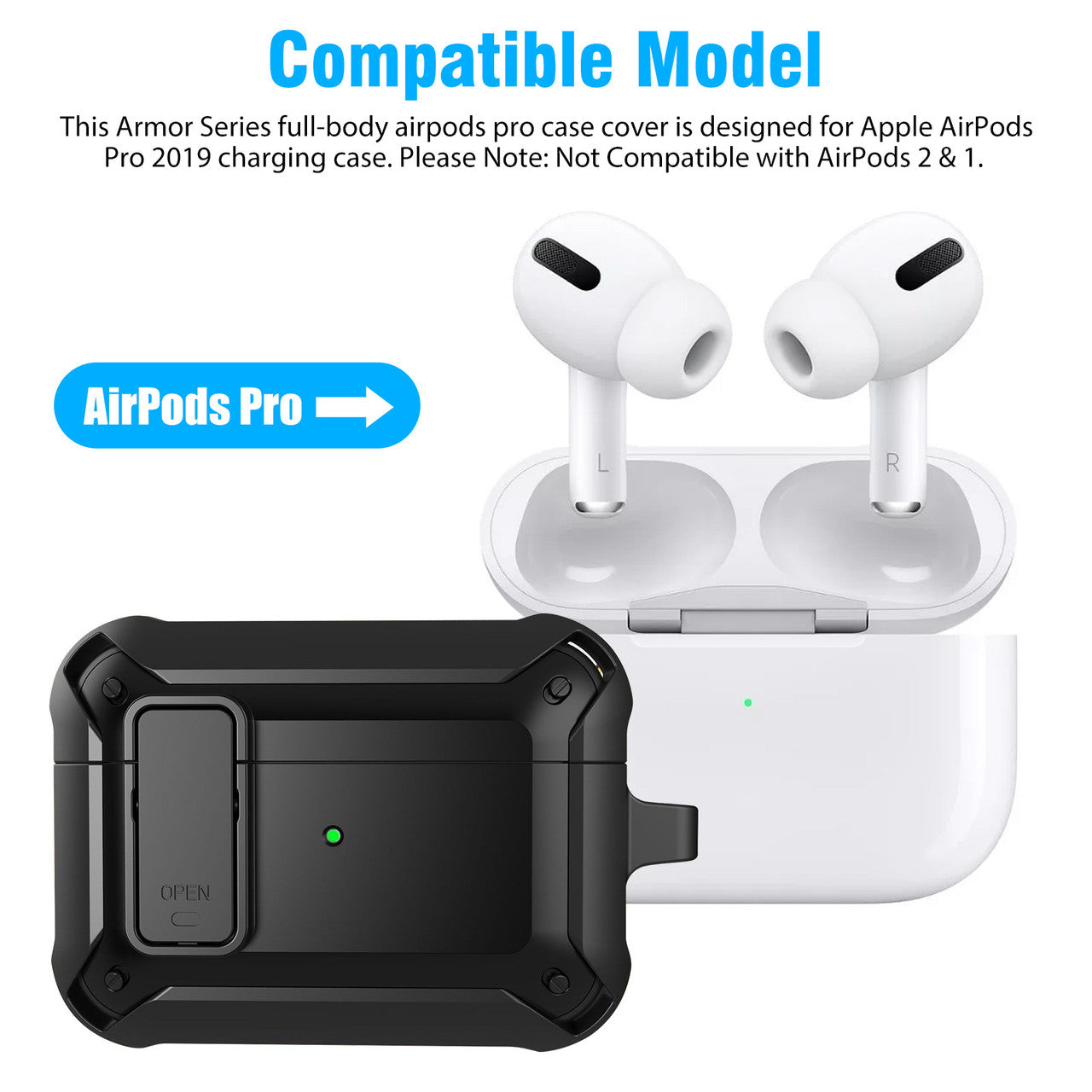Full Protective Secure Lock Case for Airpods Pro