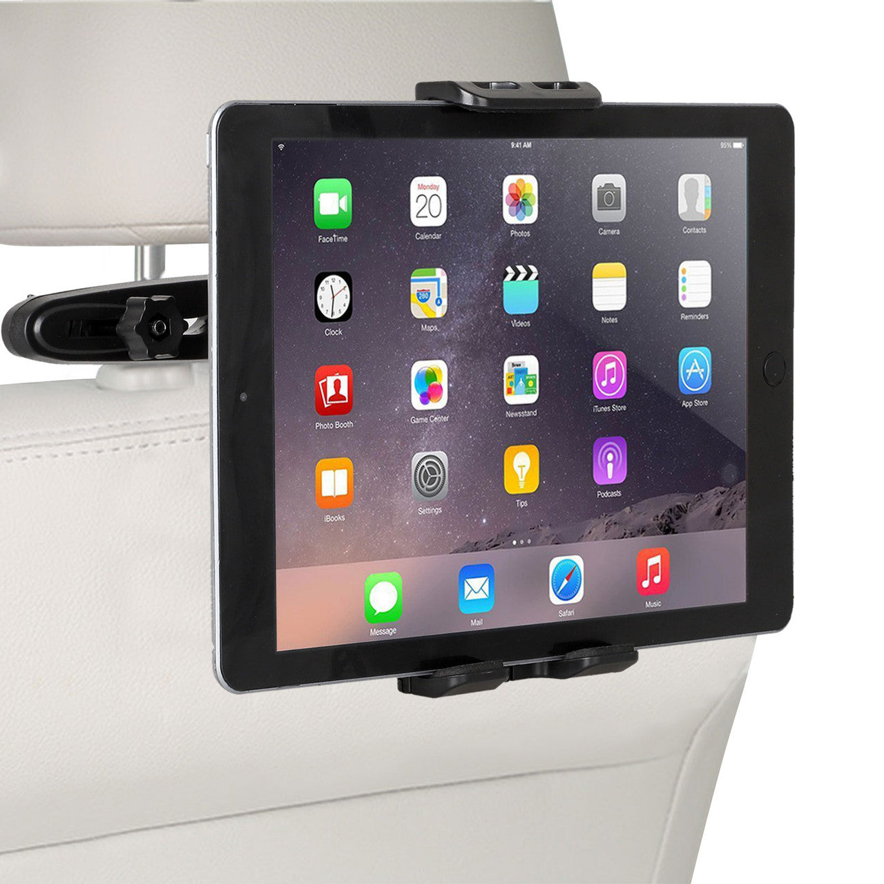 360°Multi-Angle Rotation Car Backseat Seat Holder Sedan Headrest Stand Compatible with iPhone iPad Galaxy Tab Nintendo & 4"- 10" Smartphones and Tablet