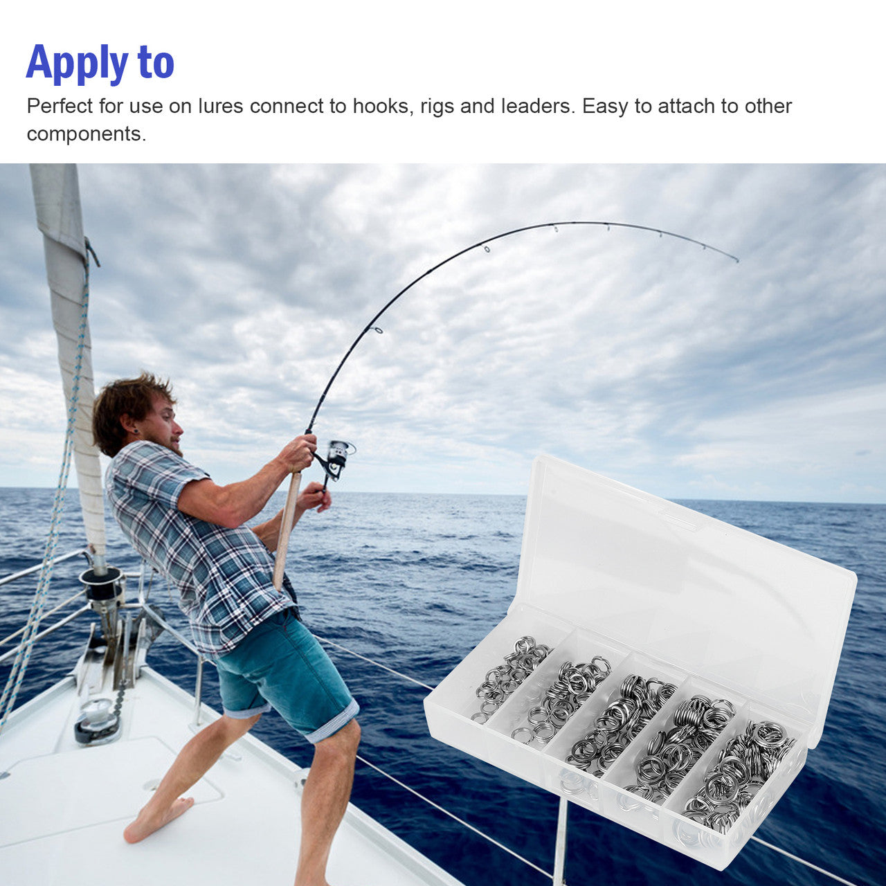 Heavy Duty Stainless Steel Fishing Lures Ring Chain Connector,High Strength Snap Loop Lure Tackle Connectors Kit, 201Pcs