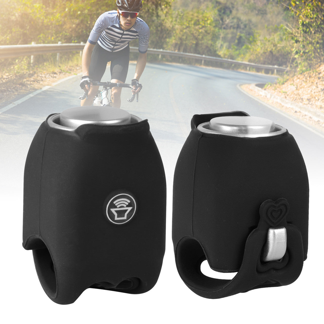 Super Bike Electric Horn - Portable Waterproof and Rainproof Mtb Bicycle Handlebar Bike Bell Silicone Material Shell Ring Bell (Black)