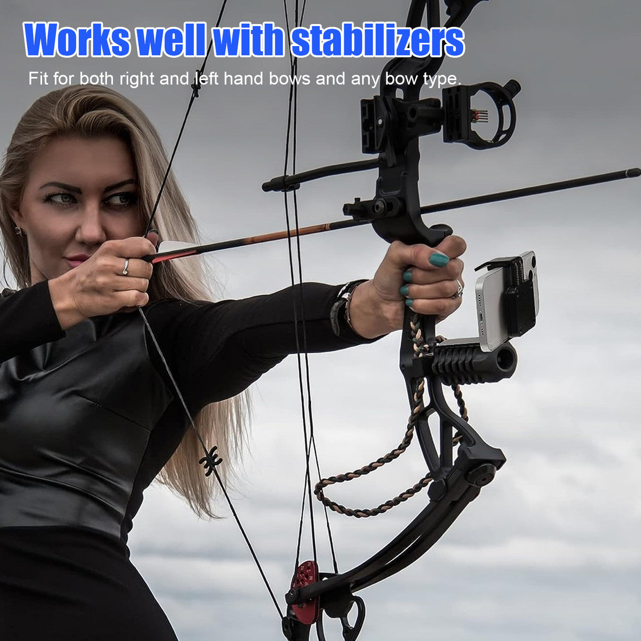 Universal Smartphone Camera Bow Mount Phone Holder - Bow Phone Mount for Compound and Recurve Bow Archery Hunting Shooting Record