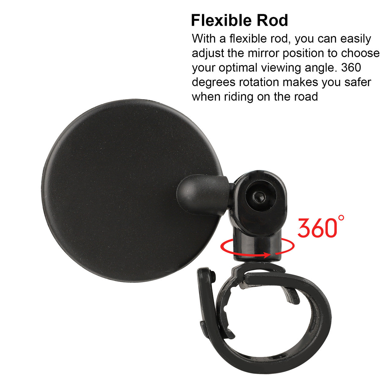 Bike Rearview Mirror Lens Handlebar Bike Mirror, Safe Rearview Mirror, Bicycle Mirror, Cycle Mirror Universal Mini Rotaty Rearview Handlebar Glass Mirror for Mountain Bike Bicycle Cycling, 2PC