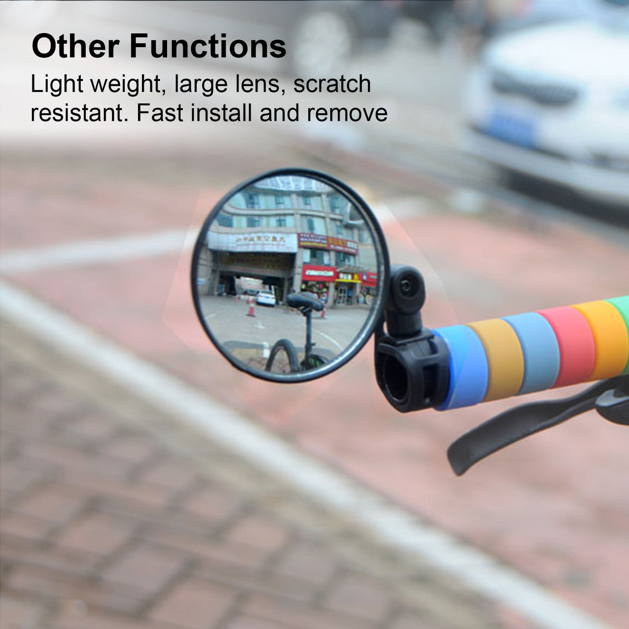 Bike Rearview Mirror Lens Handlebar Bike Mirror, Safe Rearview Mirror, Bicycle Mirror, Cycle Mirror Universal Mini Rotaty Rearview Handlebar Glass Mirror for Mountain Bike Bicycle Cycling, 2PC