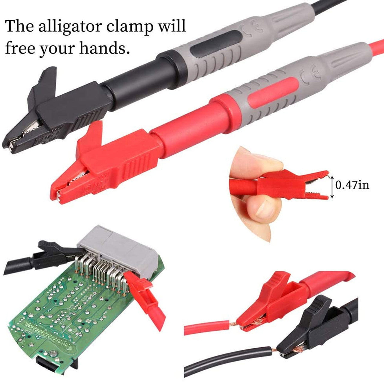 23Pcs Silicone Multimeter Leads Kit, Red and Black Multimeter Test Lead Kit with Replaceable Gold-Plated Probe, Compatible with Any Multimeter, Clamp Meter, or Test Instrument