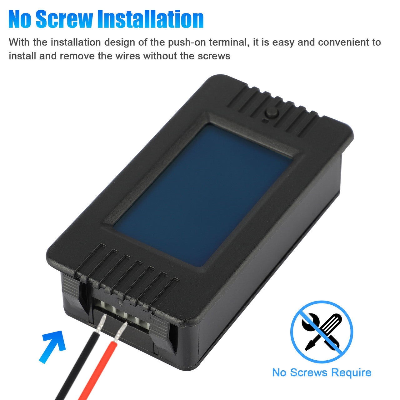 DC Battery Monitor Meter, Accurate 9 Measurement Functions Monitor Meter Display Simultaneously on LCD HD Display, for Measuring Voltage, Current, Resistance, Internal Resistance, Capacity, SOC