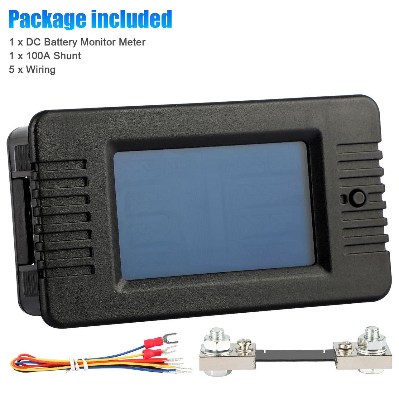 DC Battery Monitor Meter, Accurate 9 Measurement Functions Monitor Meter Display Simultaneously on LCD HD Display, for Measuring Voltage, Current, Resistance, Internal Resistance, Capacity, SOC
