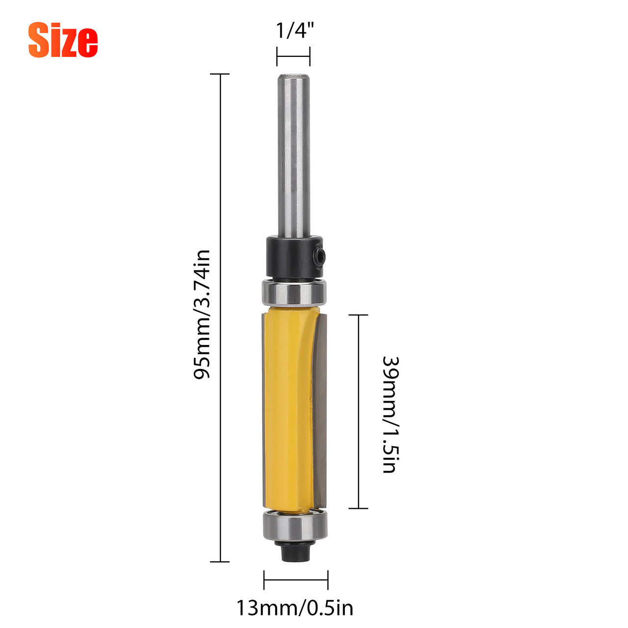 Bearing Router Bit with Grade C3 Mircro Grain Carbide Blades, Perfect fo Woodworking Edging and More