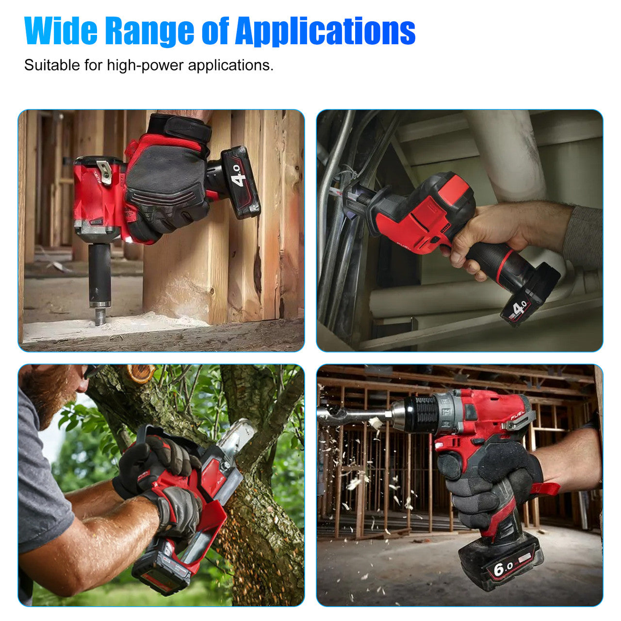 Battery Plastic Case Box Parts Top Shell for Milwaukee Cordless Power Tools, 5PCS