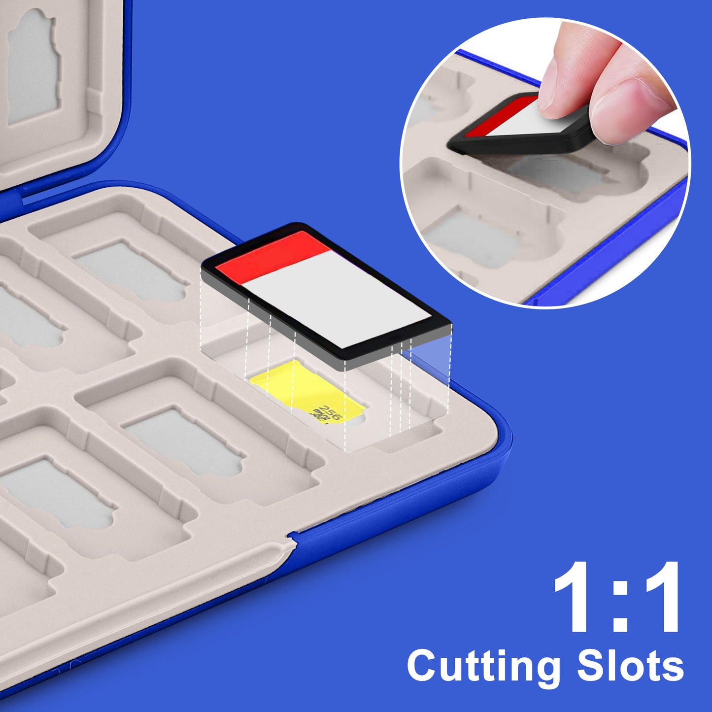 24 Slot Game Card Case for Nintendo - Portable Game Card Storage Box Holder Case Cover Organizer for Nintend Switch/Switch OLED(Blue)