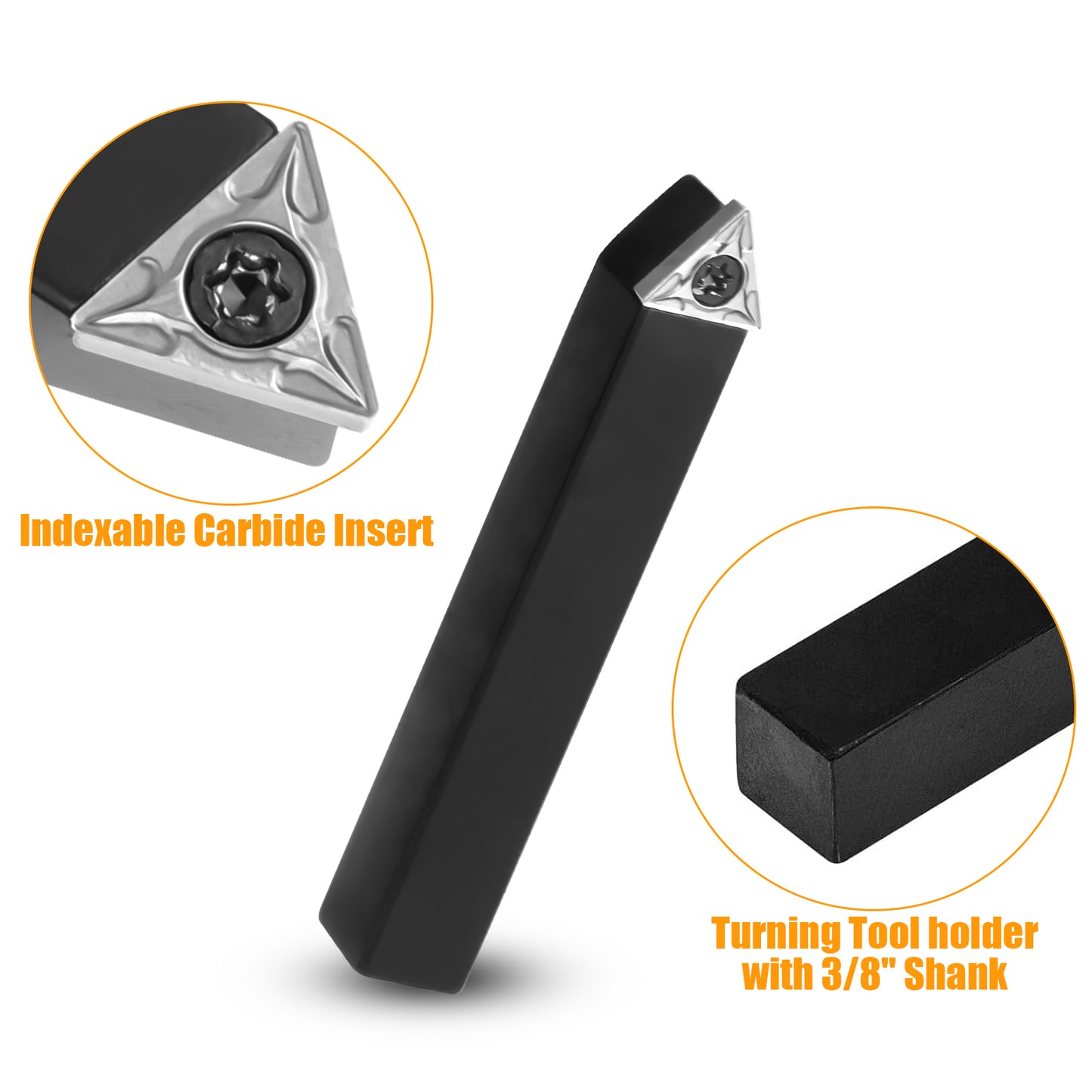 5 Carbide Turning Tools Set - Precision Turning with 60°, 75°, 90° Heads, Durable, Versatile, and Rust-Proof