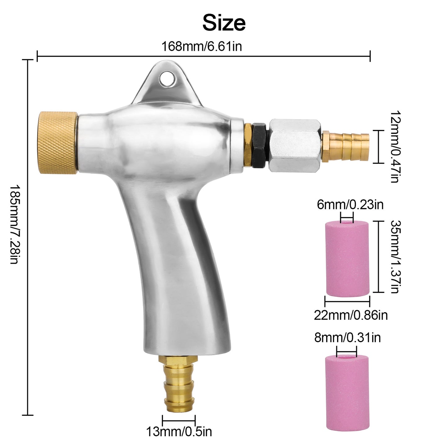 Aluminum Alloy Sand Blaster Gun Kit - Versatile Grinder for Light Metals, Ergonomic Design, 5 Ceramic Nozzles Included