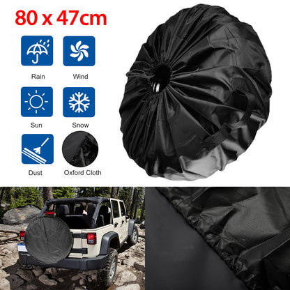 31.5 to 18.5 inch Spare Tire Cover Fit for Jeep, Trailer, RV, SUV, Truck, Tough Tire Wheel Soft Cover, Black Fits Entire Wheel size (31.5 to 18.5 inch)