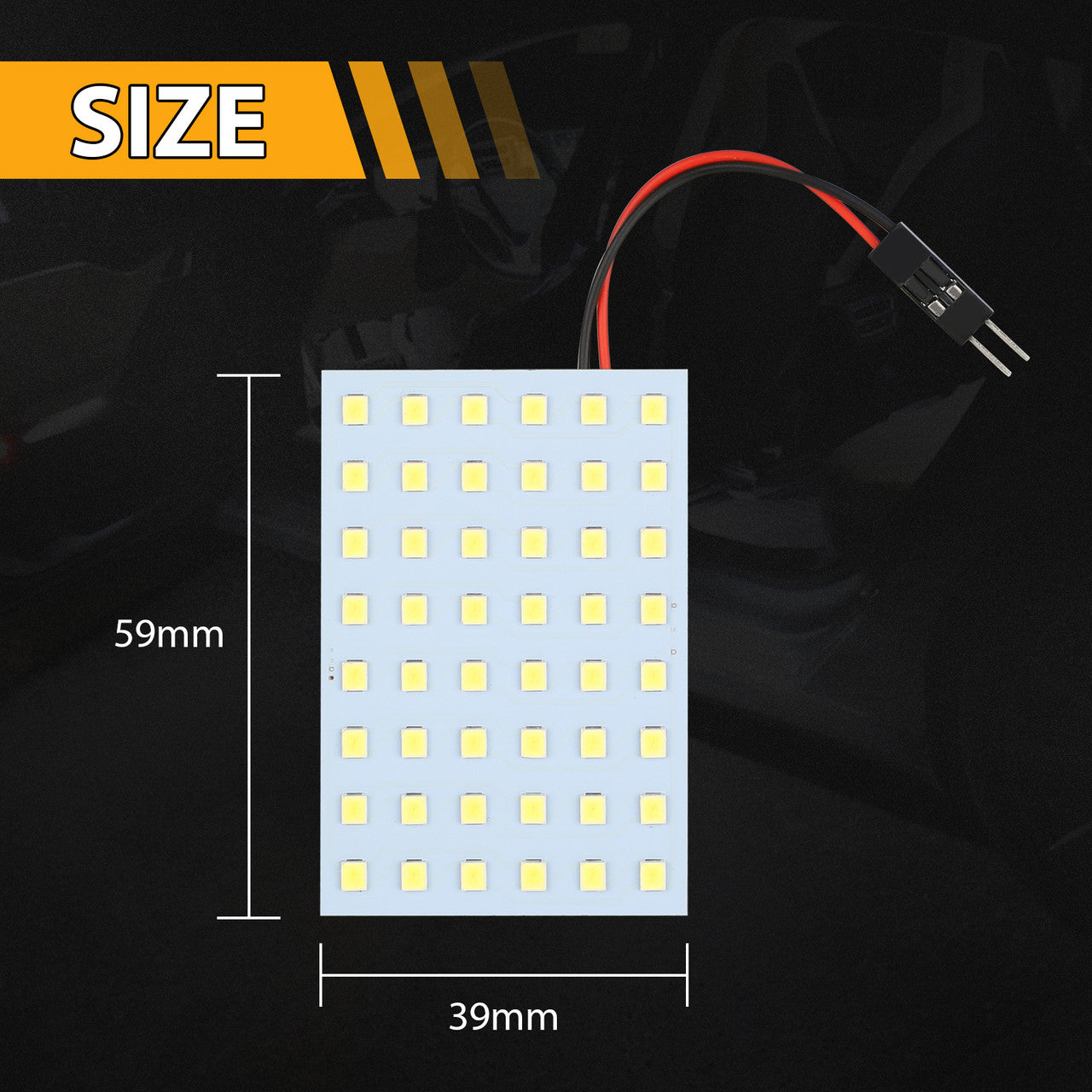 5Pcs 3528 48SMD LED Panel Dome Light Lamp, Auto Car Reading Interior Lamp, DC 12V LED Panel Dome Lamp with T10/ BA9S/ Festoon Adapters for Map, Reading, Side Door, Cargo Lights, 6000k White