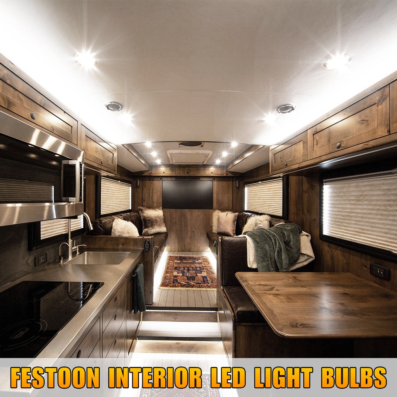 36MM C5W DE3423 Festoon LED Interior License Plate Dome Map Light Bulb, White, 50pcs