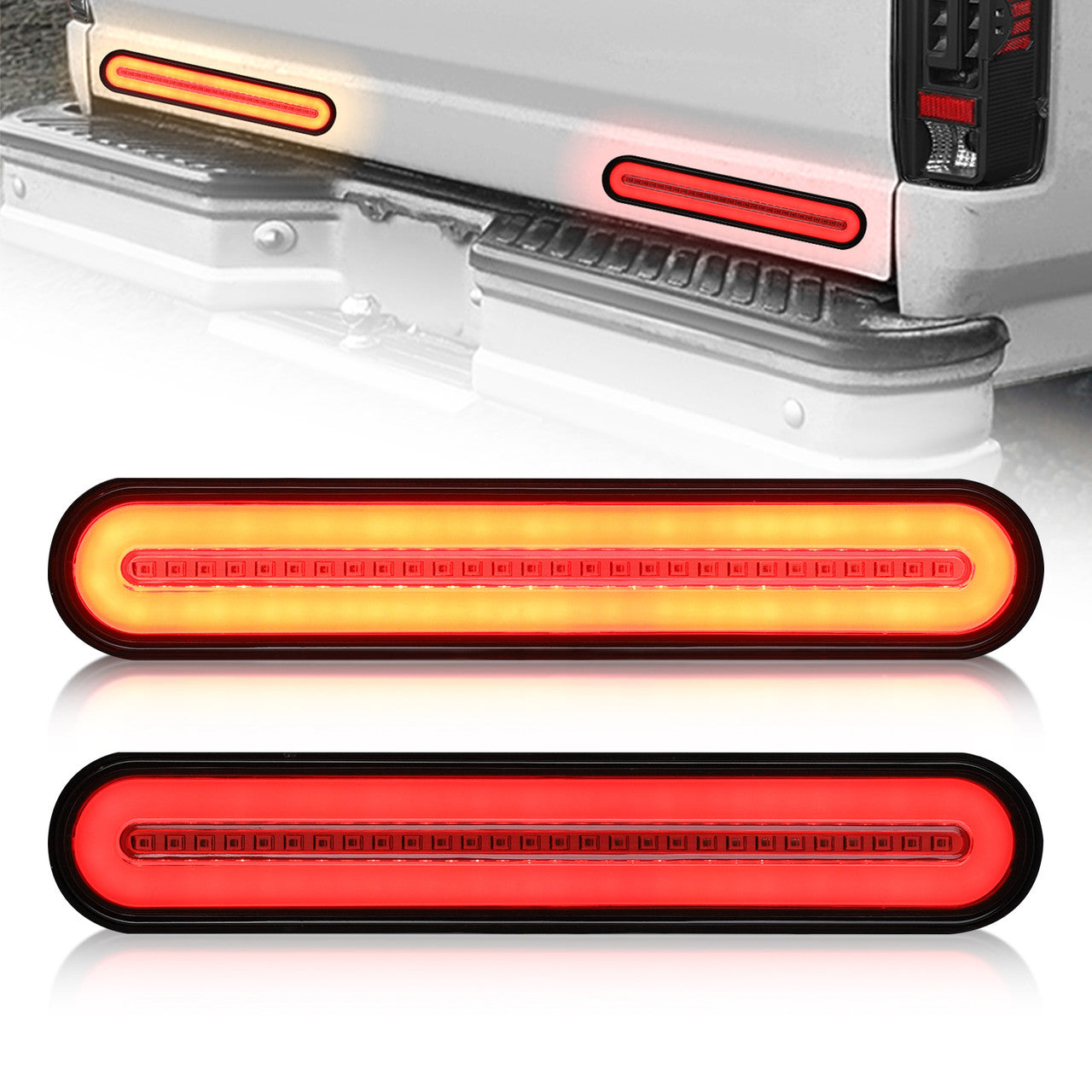 AOHEWEI 2Pcs Trailer Rear Tail Lights 18LEDs 12V Tail Lights Turn Light Stop Lights Reflector Lights License Plate Light IP67 Waterproof Mutil-Function Trailer Truck Caravan Van Boat Lamp E-Mark - Foto 5
