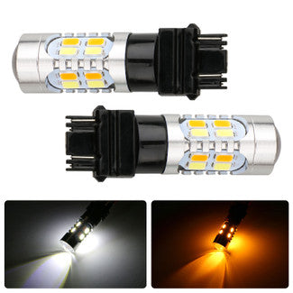 Switchback LED Turn Signal Parking Light Bulbs, White/Amber, 4Pcs