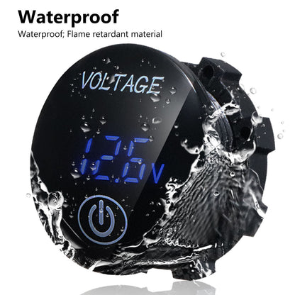 LED Digital Voltmeter, Car Motorcycle Waterproof LED Digital Panel Display Voltmeter Voltage Volt Meter Gauge DC 12V-24V / 5V-48V, Blue
