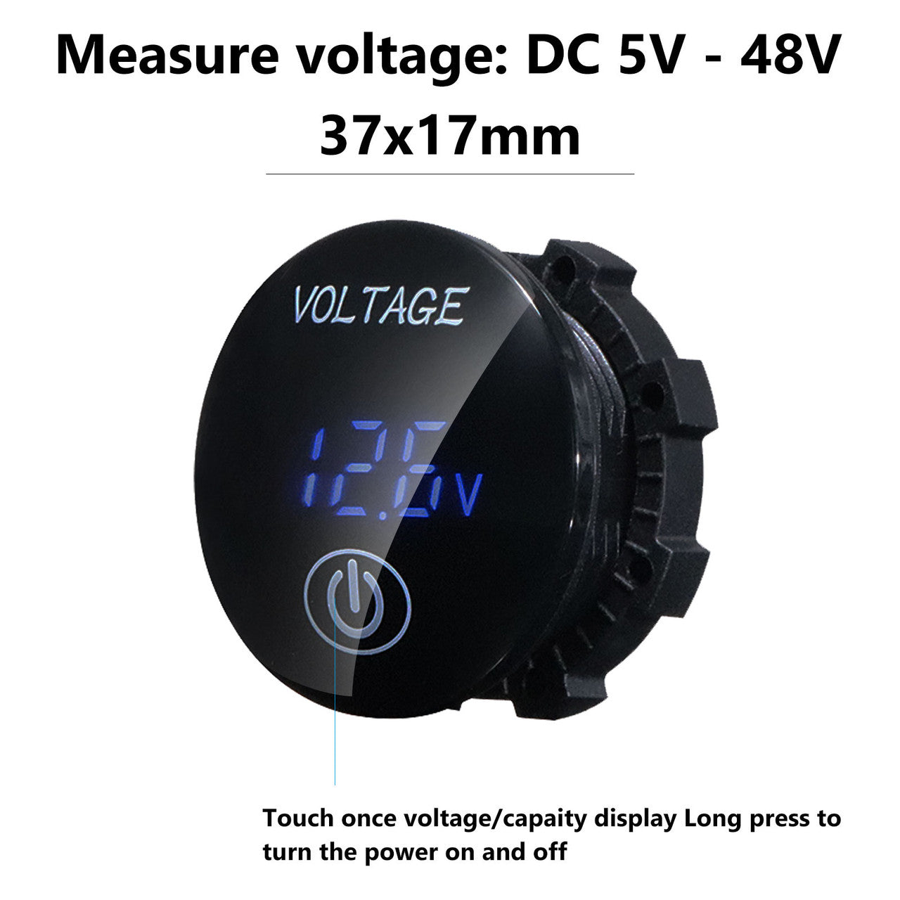 LED Digital Voltmeter, Car Motorcycle Waterproof LED Digital Panel Display Voltmeter Voltage Volt Meter Gauge DC 12V-24V / 5V-48V, Blue