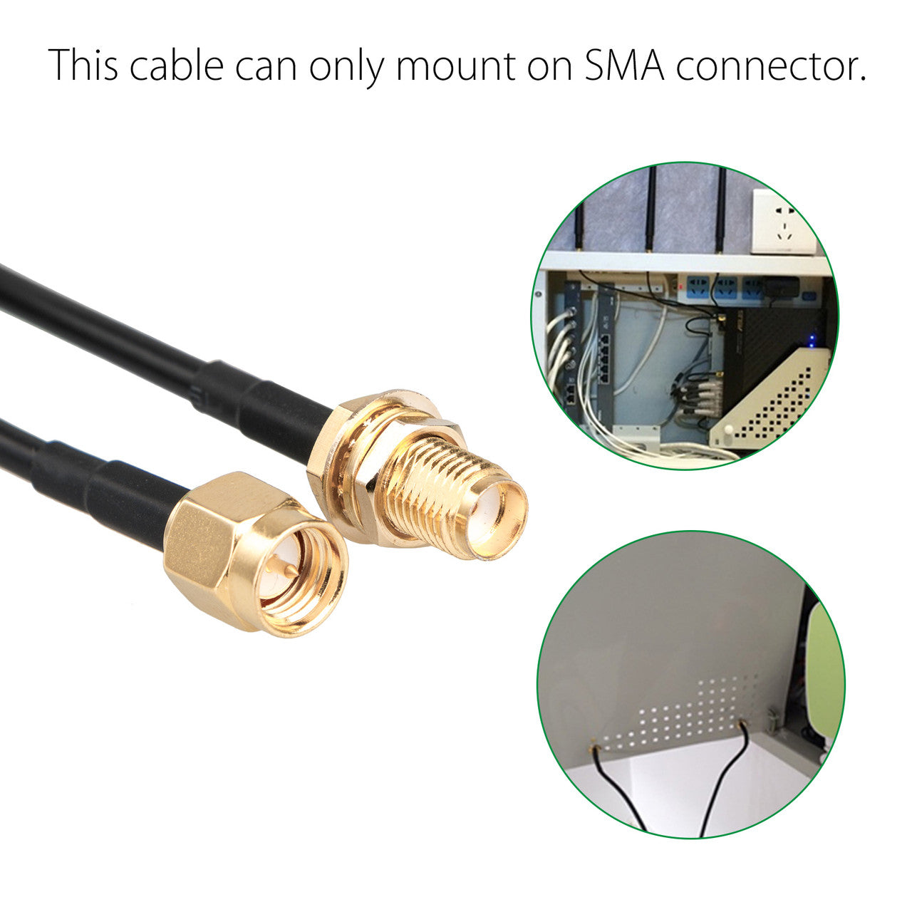 30ft WiFi Antenna SMA Extension Coaxial Cable Cord for Wi-Fi Wireless Router Antenna SMA Male to Female Coax Adapter Connector