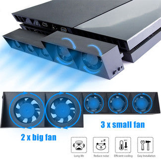 USB External Cooler with 5 Turbo Fan Temperature Control Cooling Fans for the Song Playstation 4 Console