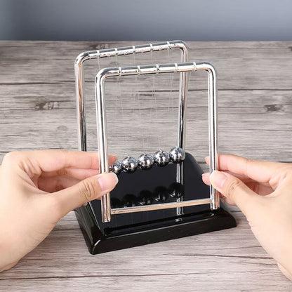Newtons Cradle Balance Balls, Toys for Desk, Newtons Cradle Metal Balls for Adults Stress Relief, Office Games Desktop Accessories, Small Sensory Kids Toy, Gifts for Boys with Autism