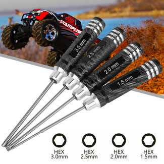 4pcs Hex Screwdriver 1.5 2.0 2.5 3.0mm RC Car Boat Helicopter Hex Screw Driver - RC Model Screwdriver Tool Kits