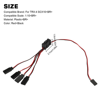 1:10 Traxxas TRX-4 SCX10 RC Crawler 4-way LED Light Controller Switch Y Cable