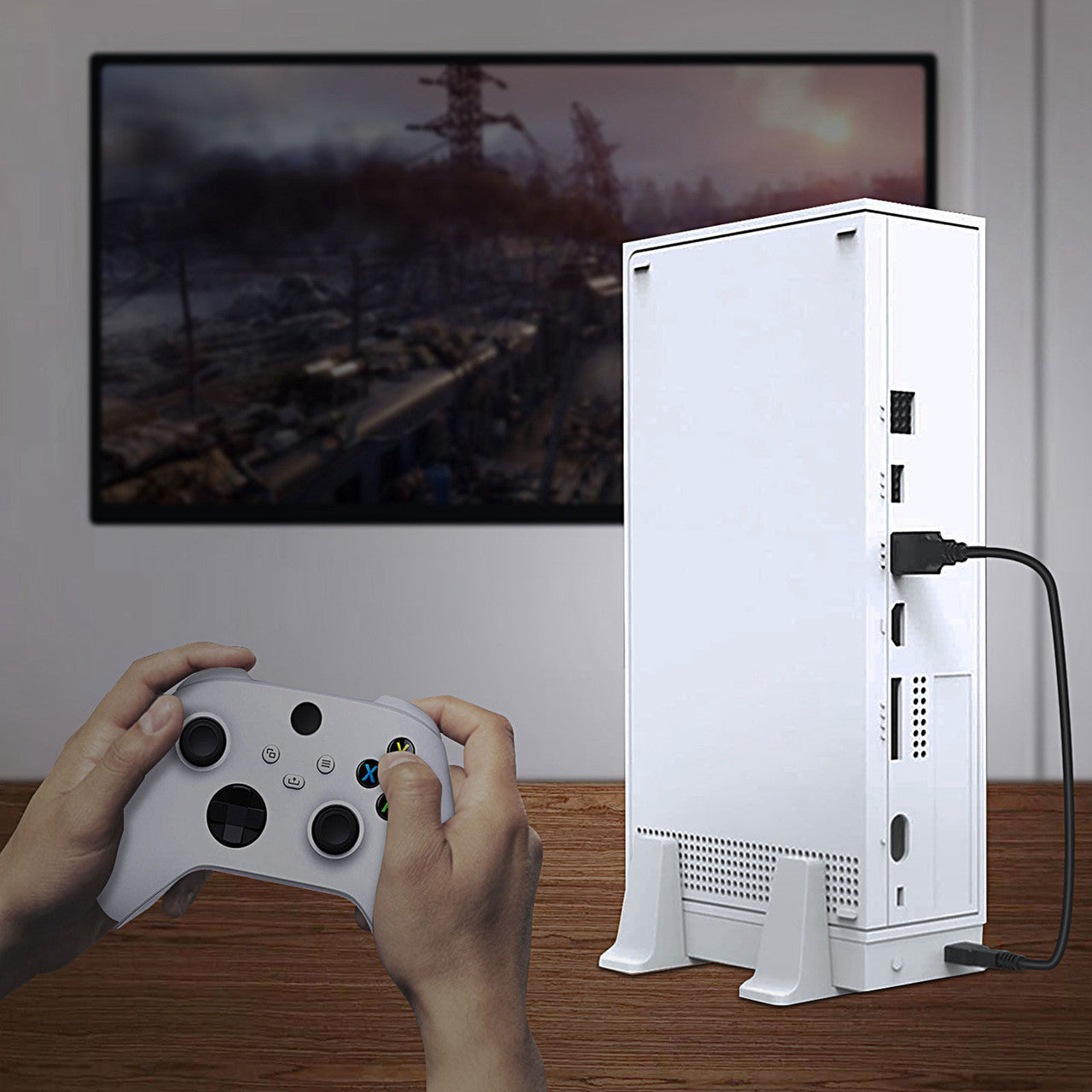 Vertical Cooling Fan Stand with Dual USB Ports for Xbox Series S Console