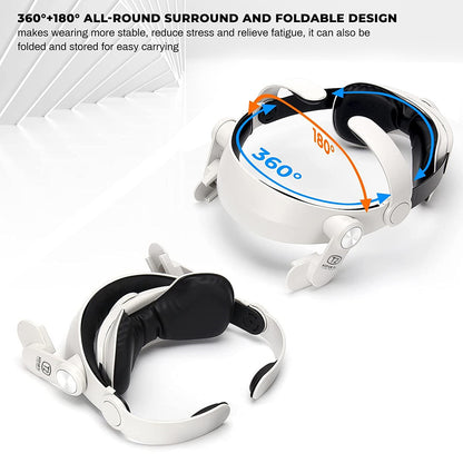 Head strap with a Gravity Balance Design and Flexible Adjustment for Qculus quest 2 VR Gaming