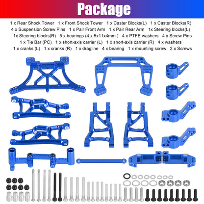 Metal Full Set RC Car Parts that Offer Lightweight Performance,For 1/10 Traxxas Slash 2WD, Blue
