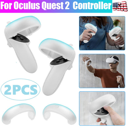 Touch Controller Protector Compatible with Oculus Quest 2-Anti-Slip Anti-Throw Handle Protective Cover Compatible with Oculus/Meta Quest (White)
