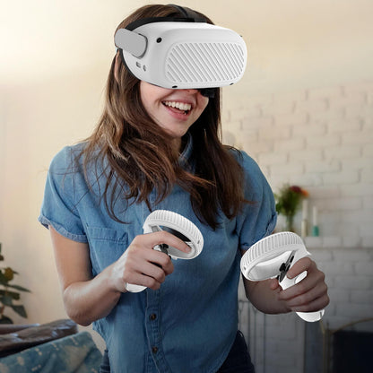 Touch Controller Grip Cover Compatible with Oculus Quest 2, 4 in 1 Silicone Accessories Kit - Handle Sleeve/Shell Protector Cover (White)