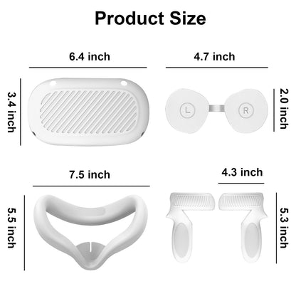 Touch Controller Grip Cover Compatible with Oculus Quest 2, 4 in 1 Silicone Accessories Kit - Handle Sleeve/Shell Protector Cover (White)