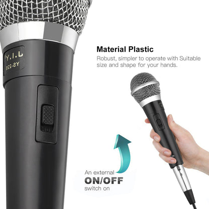 Wired Dynamic Microphones, Professional Handheld Mic Microphones with 10ft Cable with 1/4" Mic Socket for Singing, Speech, Wedding, Stage