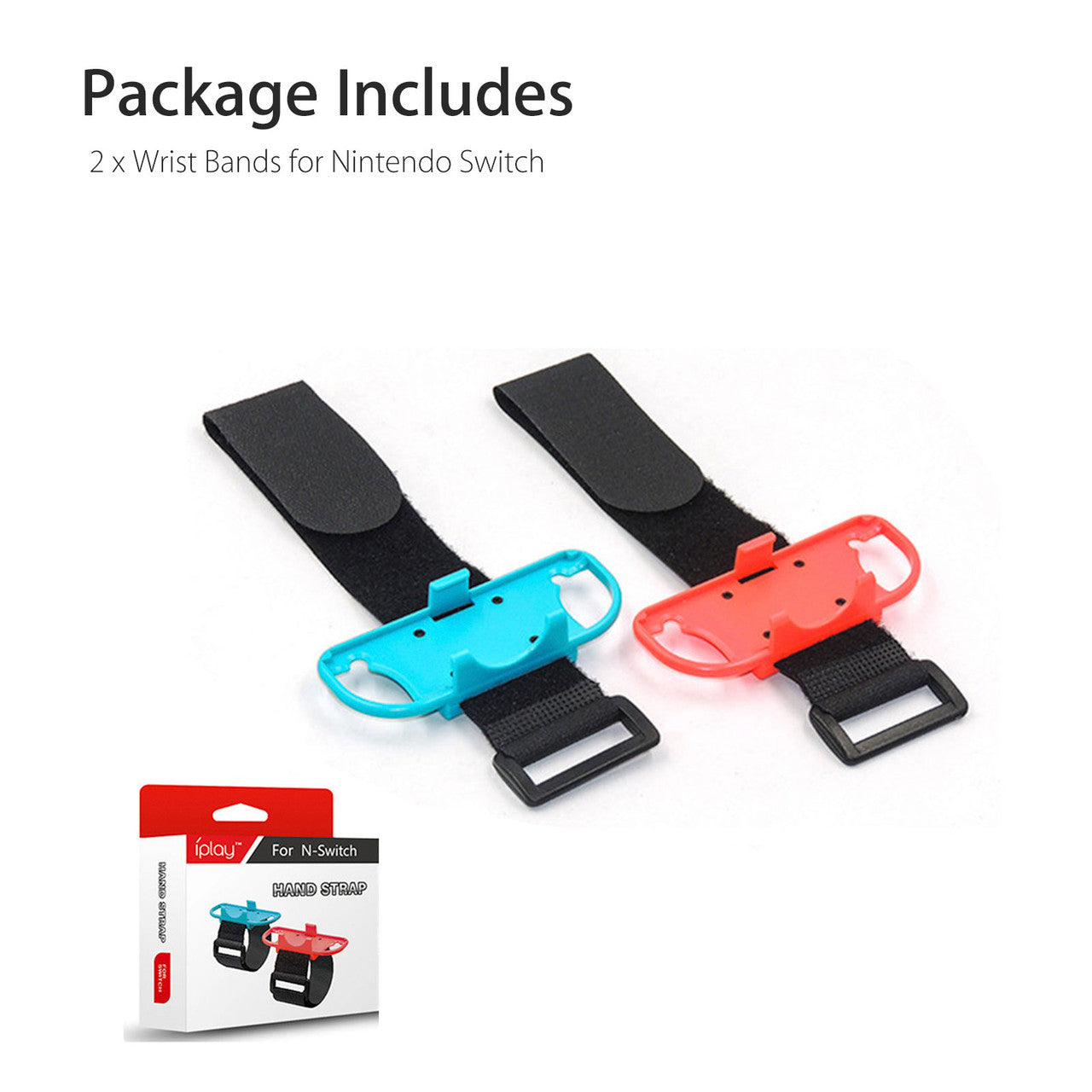 Wrist Bands for Nintendo Switch Compatible with Nintendo Switch Just Dance Game - Blue and Red (Fit for Thin Wrist - 3.15-7.5 inches Wrist Circumference), 2Pcs