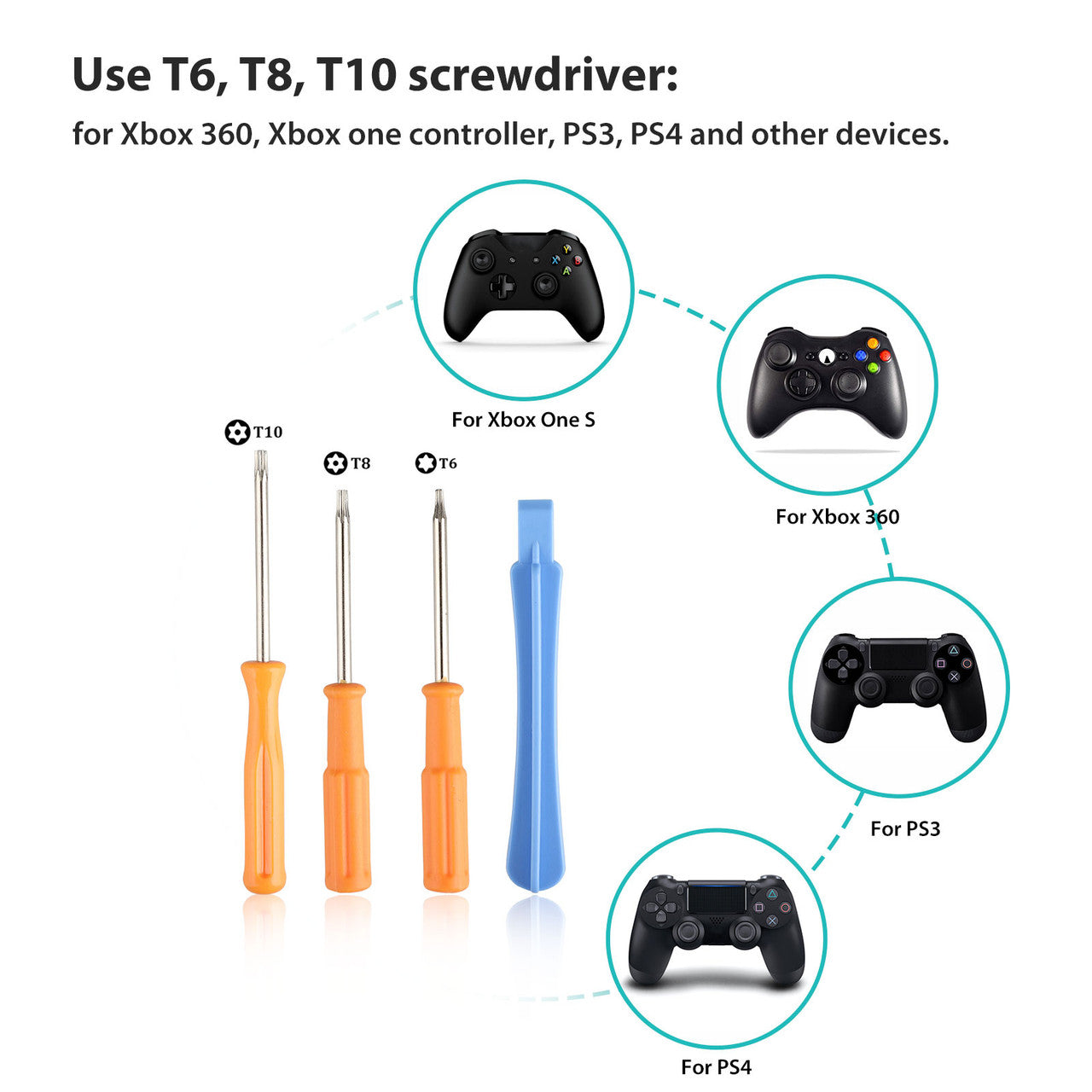 3.5mm Headphone Headset Jack Replacement + T6 T8 T10 Screwdrivers Repair Tool Compatible with Xbox One Controller, Xbox 360, Playstation 3 PS3 PS4, 3Pcs