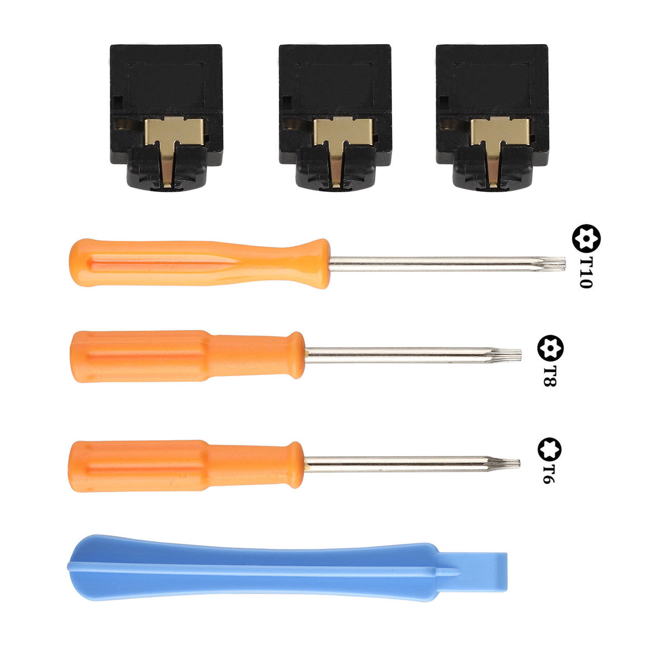 3.5mm Headphone Headset Jack Replacement + T6 T8 T10 Screwdrivers Repair Tool Compatible with Xbox One Controller, Xbox 360, Playstation 3 PS3 PS4, 3Pcs