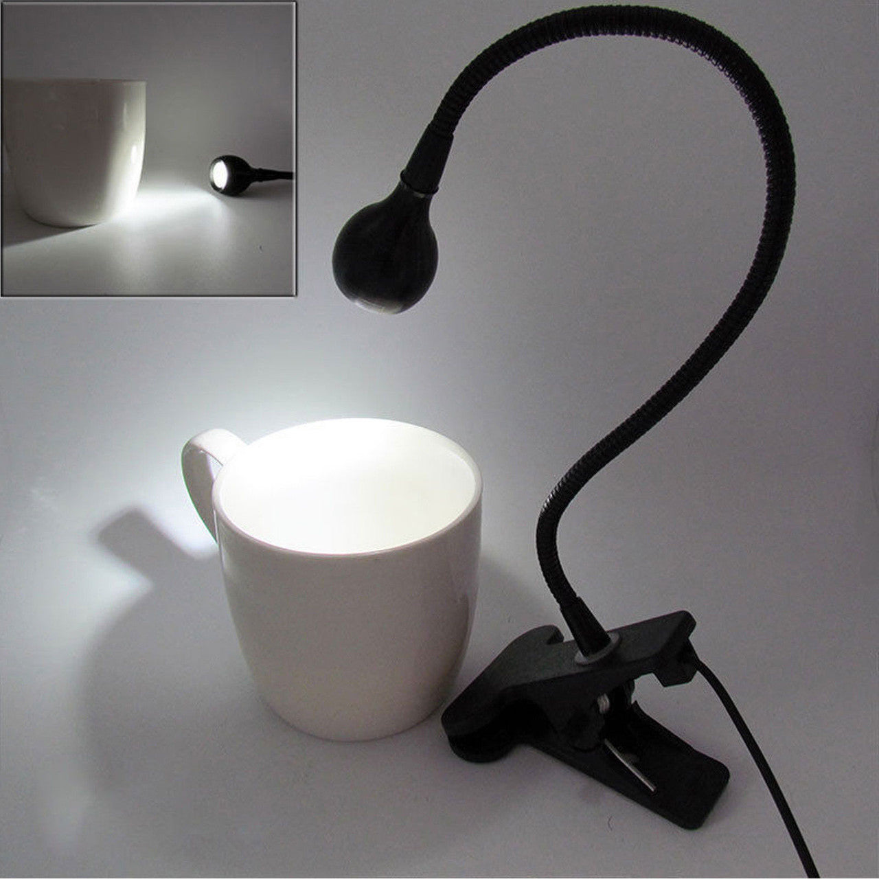 USB Flexible Reading LED Bright Light Book Lamp Clip-on Beside Bed Desk Table