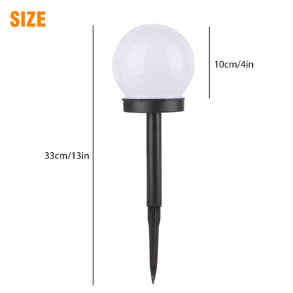 Outdoor Solar Lights Ball Lamp, IP55 Waterproof LED Path Light with Auto On/Off Light Sensor, Solar Landscape Lighting for Yard Patio Walkway Pathway Outdoor Garden Path (White), 2Pcs