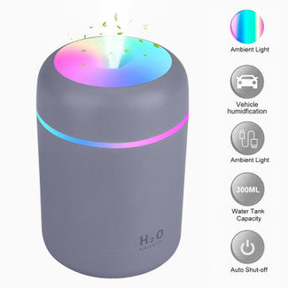 300ml Small Cool Mist Humidifiers With Night Light, USB for Office Home (Blue)