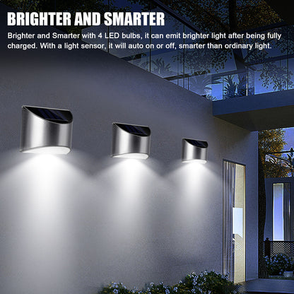 LED Solar Motion Sensor Security Light Wireless IP55 Waterproof for Garden,Yard, White, 2 Pack