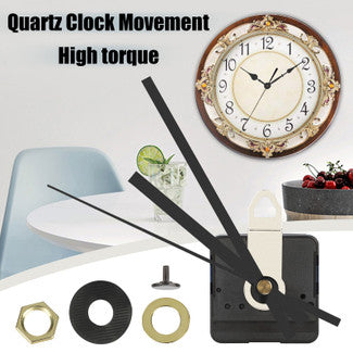 Clock Movement Mechanism with 2 Pairs of Hands, DIY Repair Parts Replacement, Silent Sweep Quartz Wall Clock Motor Kit for Clock Repair, Battery Operated, 1.22 Inch Total Shaft Length, No Ticking