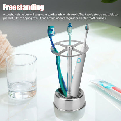 Stainless Steel Toothbrush Holder Organizer Stand for Bathroom Vanity Countertop