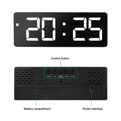 Quiet Digital LED Display Clock with USB Charging, Adjustable Volume, Dimmable for Kids Elderly Home