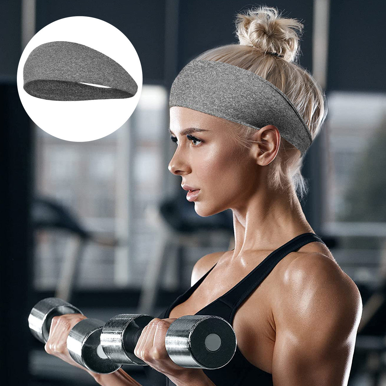 Non-Slip Wide Sports Headbands for Men Women│Moisture Wicking Sweatband for Yoga Running Fitness