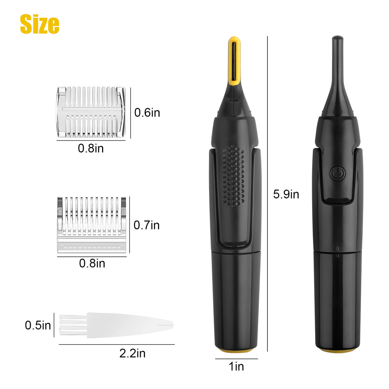 Electric Hair Trimmer with an Anti-Slip Grip and a Ultra Thin Head, 15" Side Elevation Design