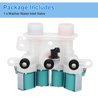 W11165546 Washer Water Inlet Valve -  Premium Quality Washer Parts Compatible with Whirlpool Kenmore