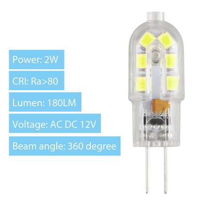 AC/DC 12V G4 LED Light Bulb Replacement Crystal Bulbs Lamp, White,10 Pcs