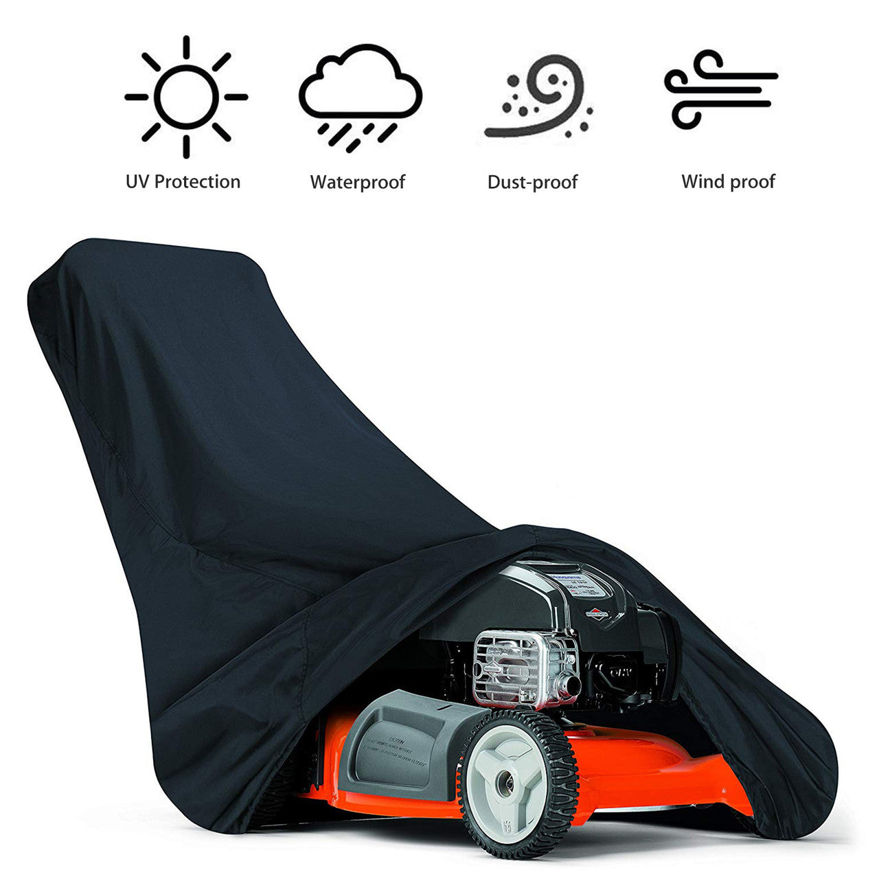Lawn Mower Tractor Cover, UV Protection and Water Resistant Cover Universal Fit, Black