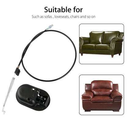 Universal Plastic Sofa Chair Recliner Release Pull Handle Replacement Parts with Cable Fits for Ashley and Most Major Recliner Brands Sofa, Exposed Cable Length 4.75", Total Length 36"